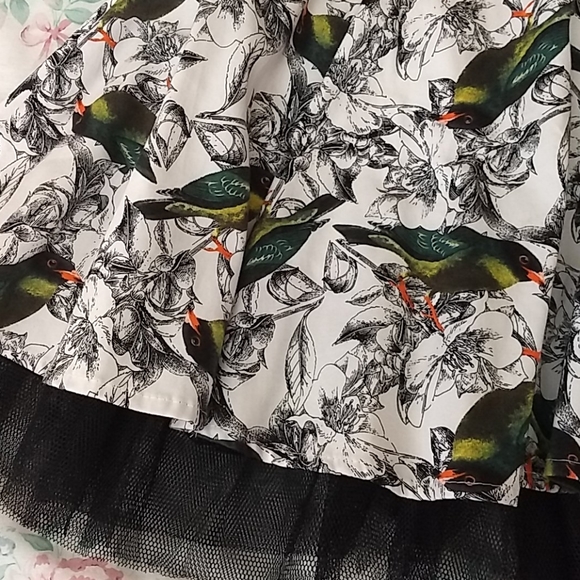 Festive Black White Print Halter Dress - Picture 3 of 13